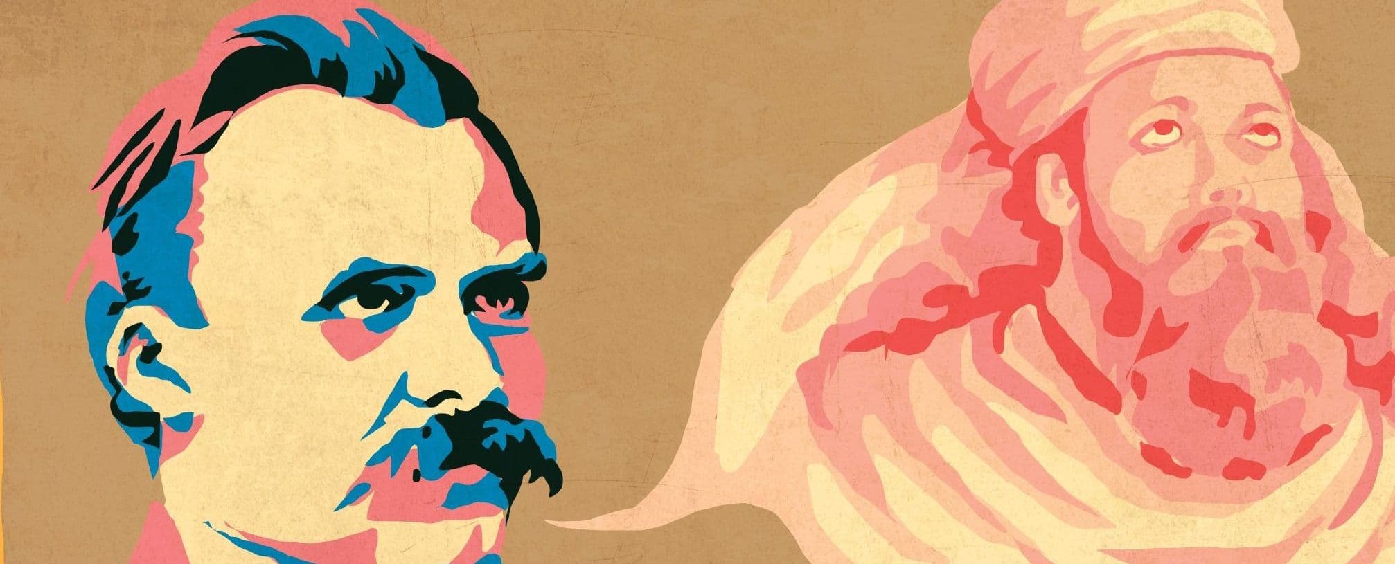 Ilustração de Nietzsche e Zaratustra